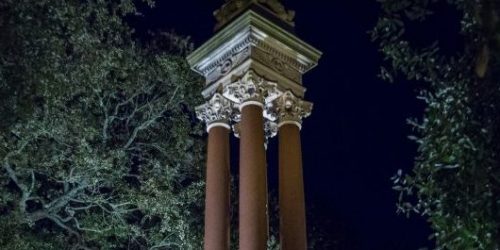 The gothic monuments of Wright Square in Savannah, home of ghosts and strange stories