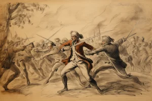 Image depicting fighting during war at the haunted battlegrounds of Savannah