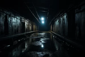 Creepy image of the haunted tunnels of Savannah
